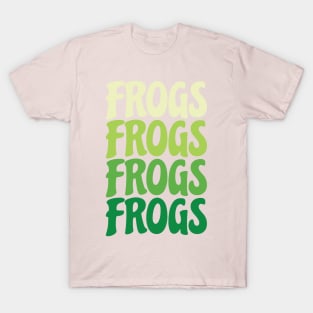 Repeating Frogs Text (Pink) T-Shirt